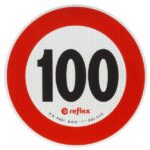 Autocolant reflectorizant fi200 mm,limita viteza 100km/h,Reflex-Italia